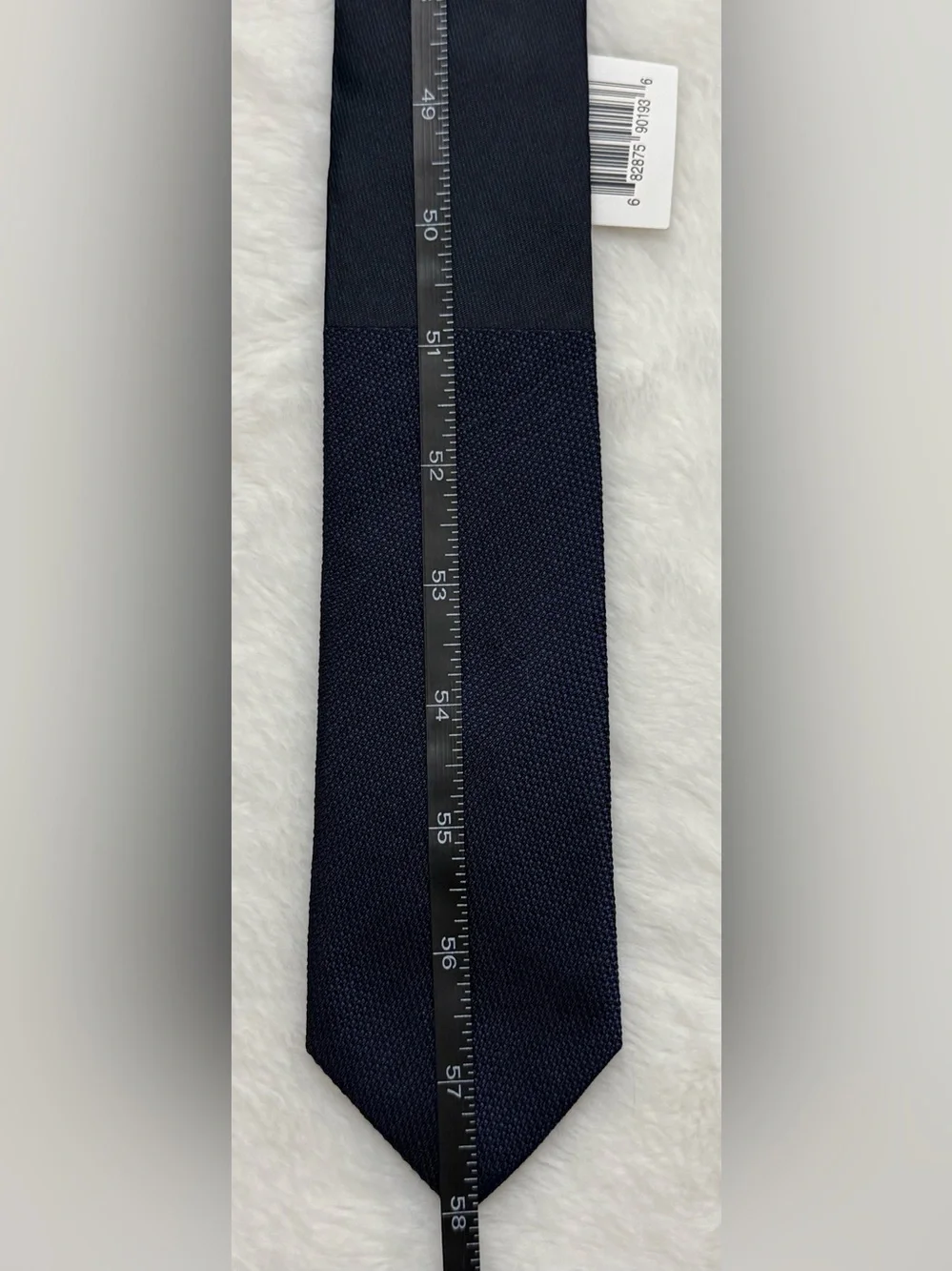 NWT Calvin Klein Men's Navy Blue Pebble Tip Panel Silk Blend Tie